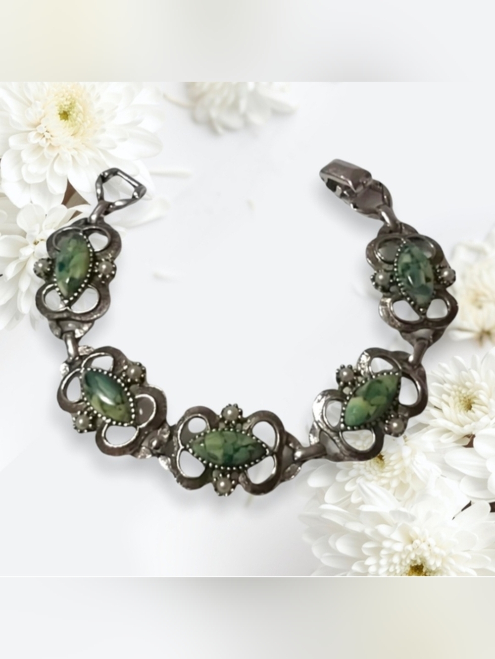 Vintage Sarah Coventry Faux Turquoise & Pearls Bracelet